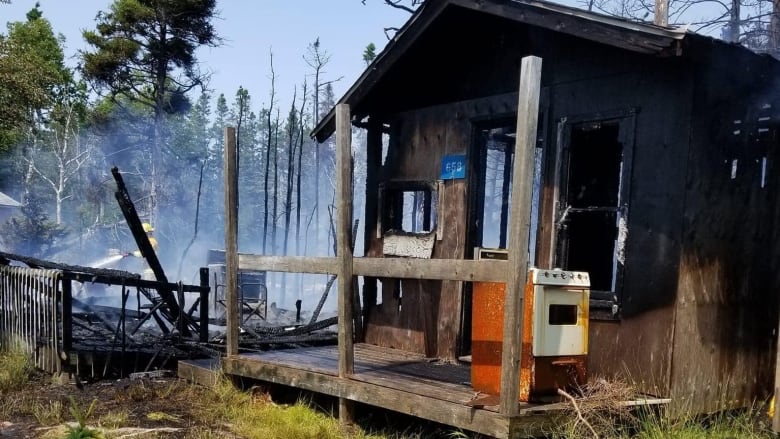 Several cabins were badly burned by a fire that broke out on Mniku or Chapel Island in Cape Breton, which is considered a sacred gathering place for the Mi'kmaq.