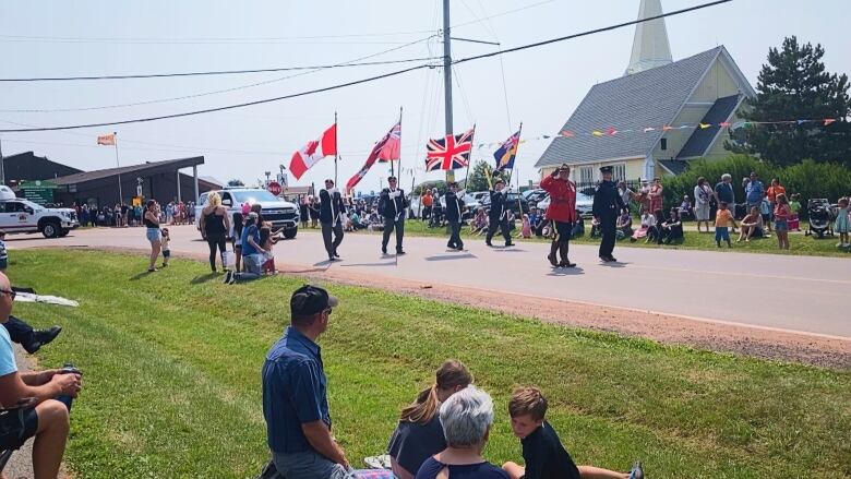 People marching in a parade.