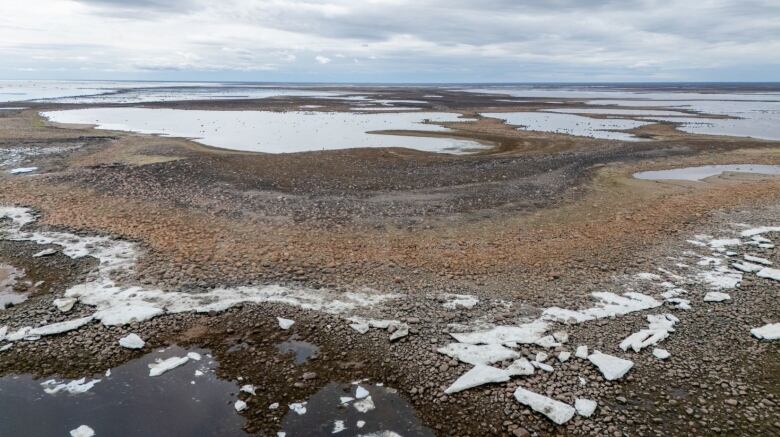 An aerial view of Hubbart Point in northern Manitoba.