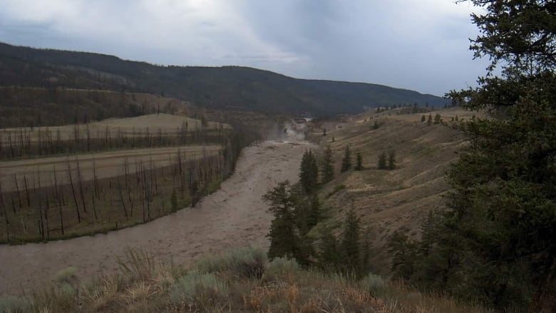 Water flowing through a valley