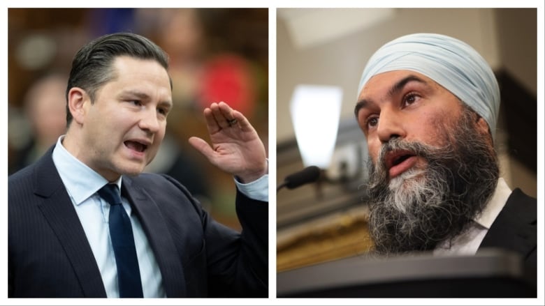 Two federal party leaders visited Hamilton in the last eight days. NDP leader Jagmeet Singh (right) was in town on Thursday Aug. 1, 2024 and Conservative leader Pierre Poilievre held a press conference in the city on Aug. 9, 2024.