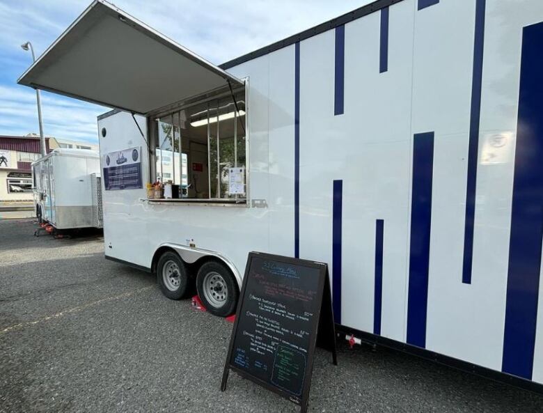 The outside of a food truck.