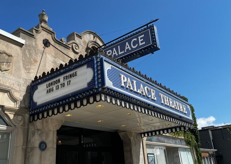 Marquee of the Palace Theatre, saying 