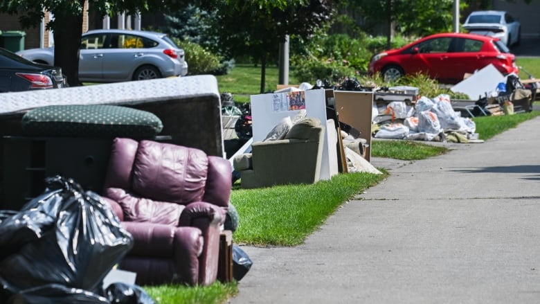 Lots of furniture and discarded items left outside homes in Beaconsfield. 