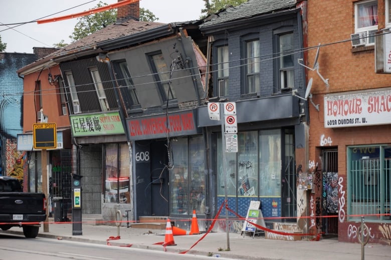 Photo of a leaning building in Kensington Market