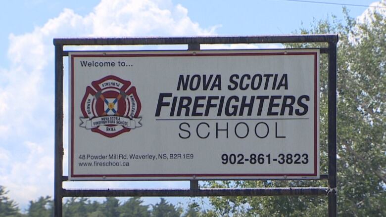 sign for the Nova Scotia Firefighters School