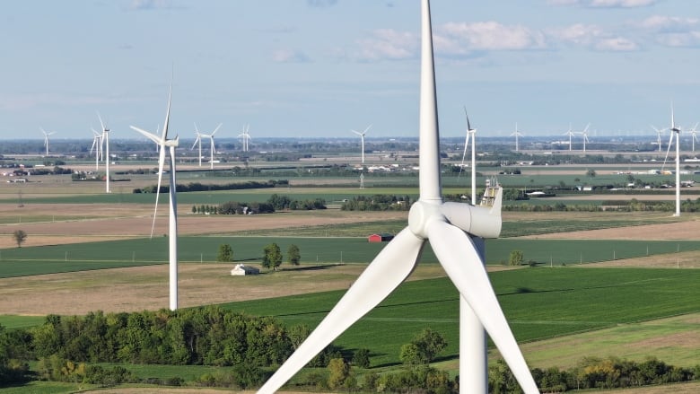 Aerial (drone) images of wind turbines. 