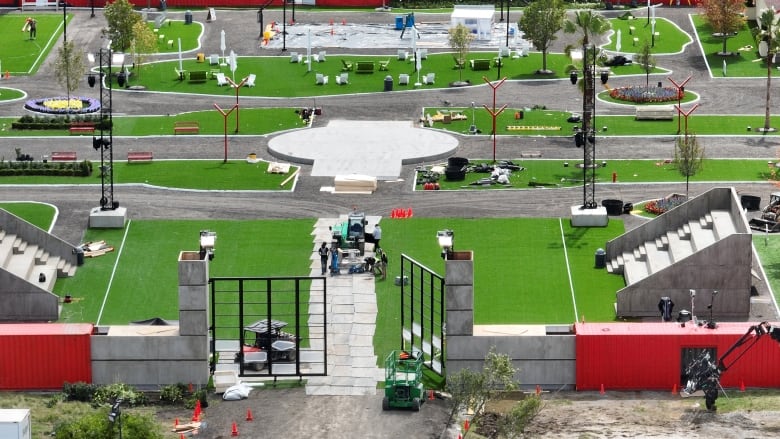 Aerial (Drone) images of construction of the Mr. Beast reality-based production at the Old Downsview airport- now owned by Northcrest Developments. the Mr Beast Reality Show 'Beast Games' is to Award a $5 Million (USD) Grand Prize, the biggest payout in TV history. It was Greenlit by Prime Video.