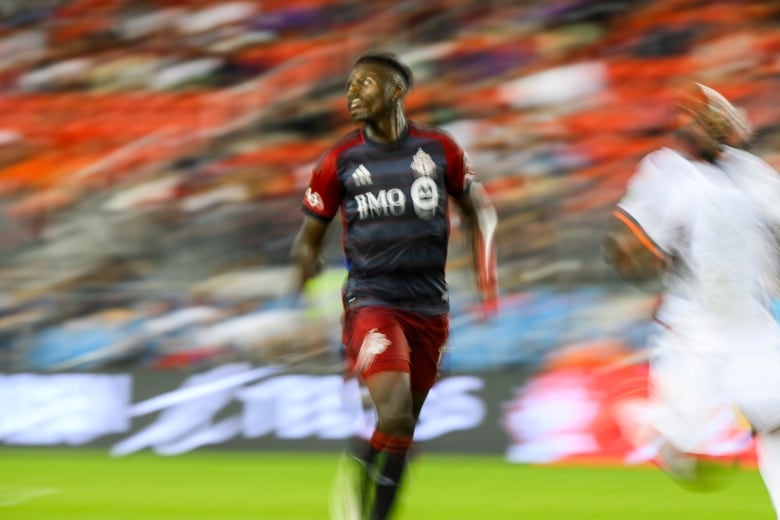 Toronto FC midfielder Derrick Etienne (11) looks for a pass.