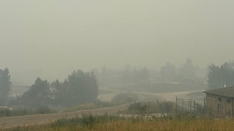 A smokey community of Southend is shown