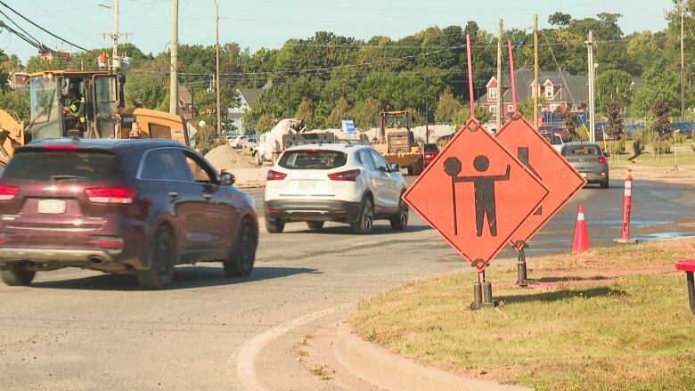 Road construction site.