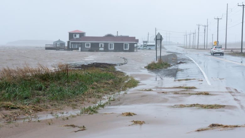 High water caused by post-tropical storm Fiona in Les les-de-la-Madeleine, Que., in 2022.