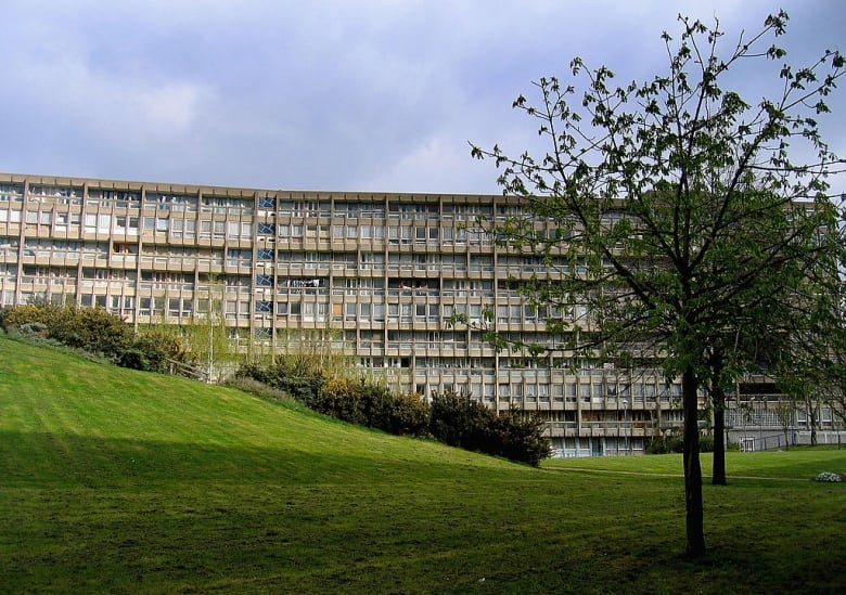 A view of the 'Robin Hood Gardens' housing estate 