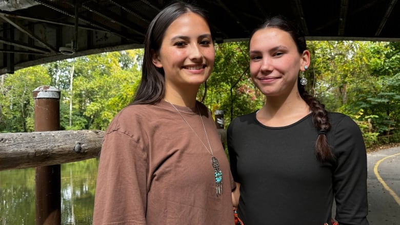 Alicia Kewageshig, left, and Claudia Zavitz, both 20, are Indigenous studies students at Western University. They say the National Day for Truth and Reconciliation is an opportunity to confront the traumatic impacts of residential schools but to also acknowledge a reconnection with their culture. 