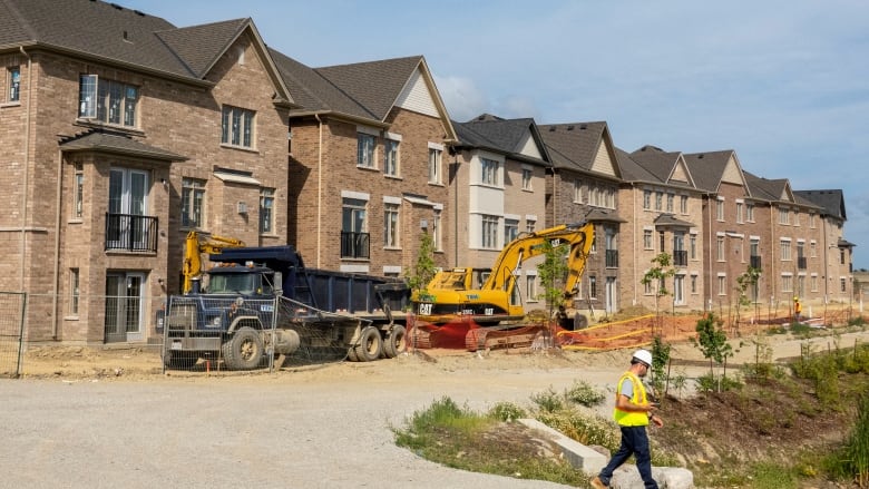 New homes under construction are pictured.