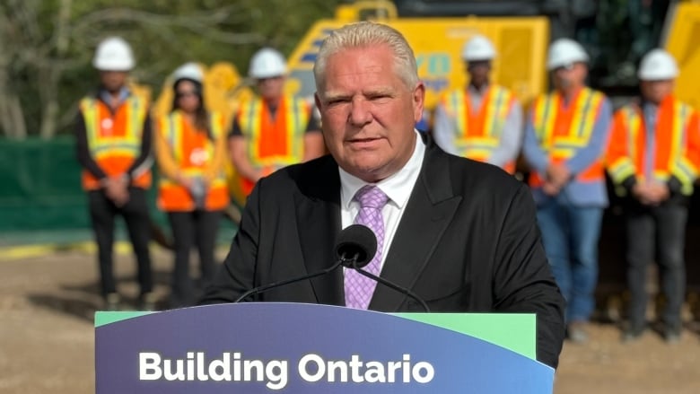 Ontario Premier Doug Ford speaks at a news conference in Toronto on Oct. 2, 2024. 