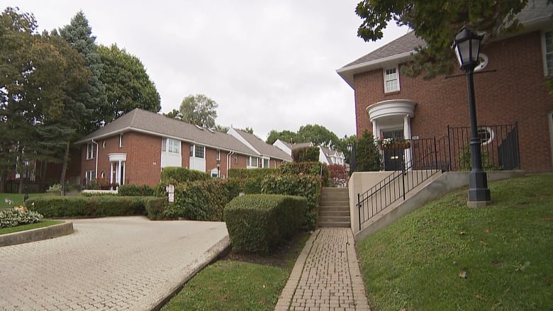 A cluster of town homes in Toronto is pictured. 