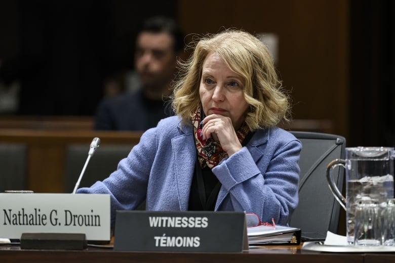 Nathalie Drouin, deputy clerk of the Privy Council and national security and intelligence adviser to the prime minister, prepares to appear before the Special Committee on the CanadaPeoples Republic of China Relationship in Ottawa on Monday, April 29, 2024.