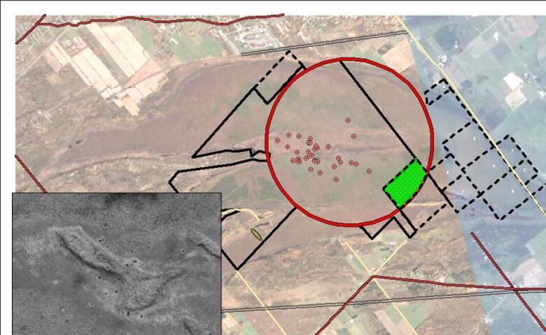 Arial map of Mer Bleue bog.