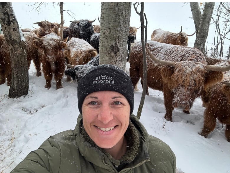 woman with cattle