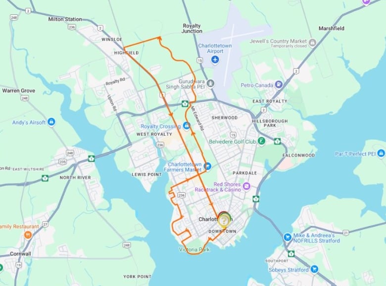 Map of the route of the 2024 marathon.