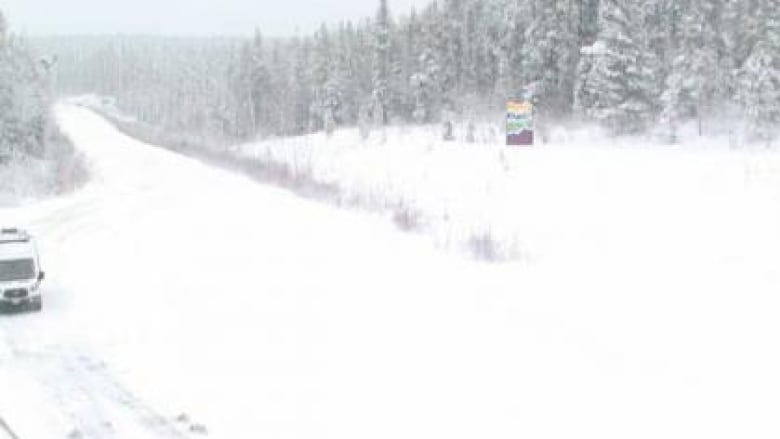 A snowy road.