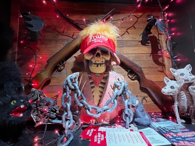 Skeleton with red MAGA cap