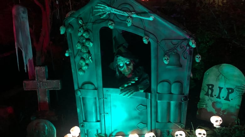 Halloween display at Lisa Gaverluk's house on Baker Street.