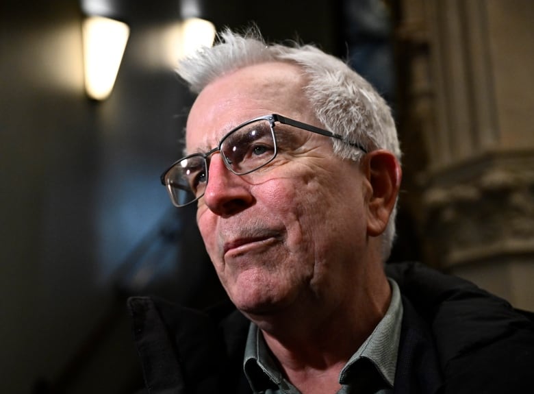 Liberal MP Marcus Powlowski speaks to reporters as he arrives for a meeting of the Liberal Rural Caucus, on Parliament Hill in Ottawa, on Wednesday, Jan. 24, 2024.