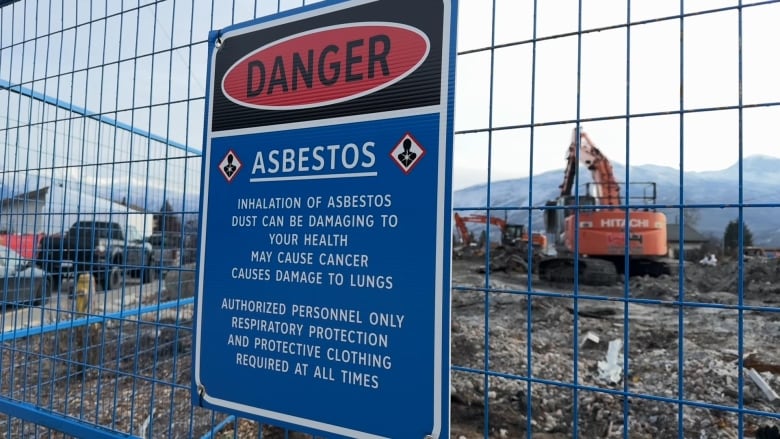 Asbestos warning sign.