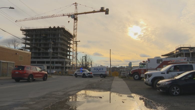 Crane next to building under construction 