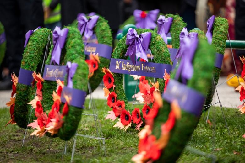 Wreaths are laid at Victory Square Cenotaph.