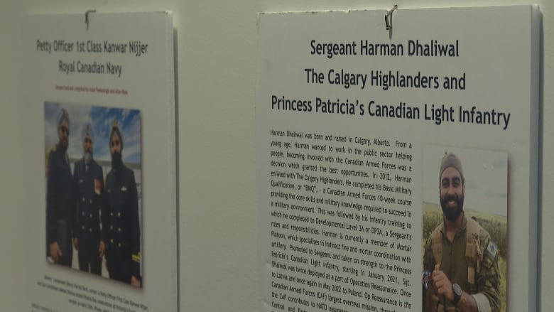 Two plaques with details of military history.