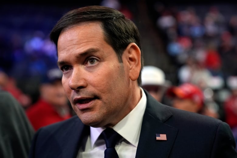 U.S. Sen. Marco Rubio arrives at a rally for then-Republican presidential candidate Donald Trump, held in Allentown, Pa., on Oct. 29, 2024.