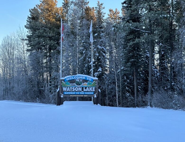 A sign in snow.